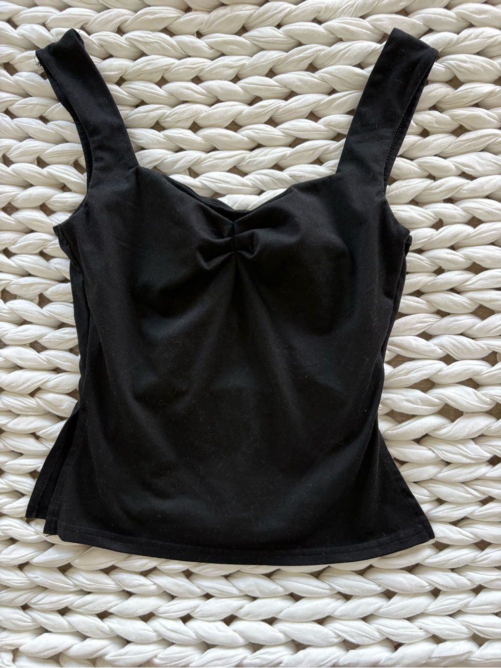 Women's Black Tank Top with Sweetheart Neckline